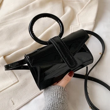 

Vintage Square Tote bag 2020 Fashion New High quality Patent Leather Women's Designer Handbag Mini Shoulder Messenger Bag