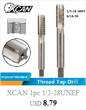 XCAN 1 шт. M2/M2.5/M3/M3.5/M4/M5/M6 титановое покрытие ручной кран HSS Метрическая прямая флейта резьбовой кран