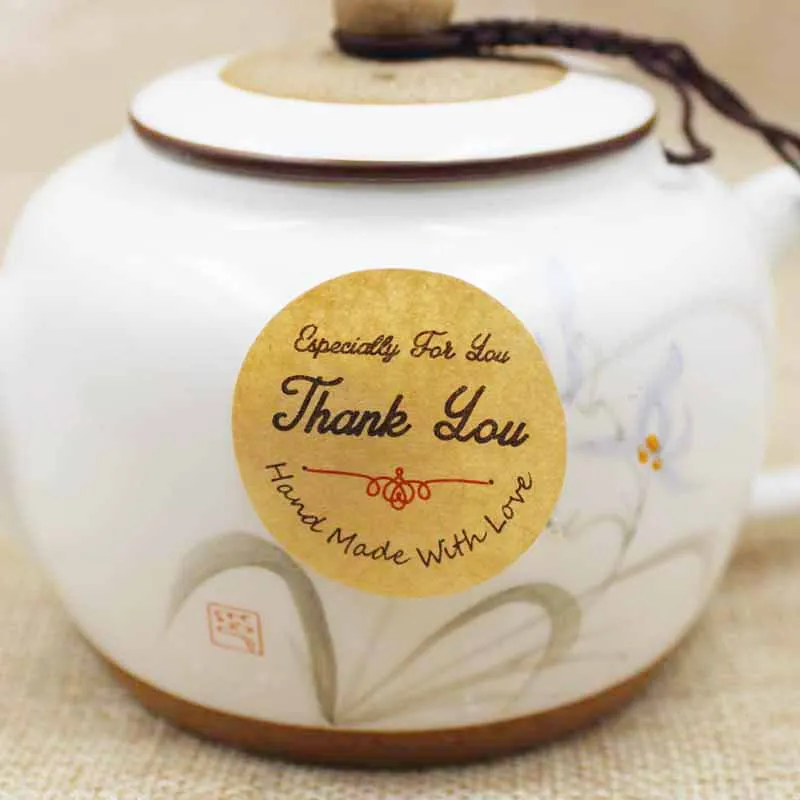 1000 шт белые милые спасибо цветочный дизайн уплотнительные наклейки этикетки из крафтовой бумаги ручной работы с любовью бумажные подарочные этикетки на заказ дополнительные расходы