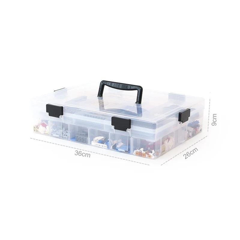BNBS Building Blocks Lego Toys Large Capacity Hand Kids Storage Case Clear Plastic Organizer Box Ca