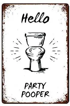 SAILINA PENGNO жестяные знаки Hello Party Pooper металлический знак для спальни кафе дома бара