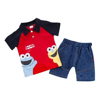 

Toddler Kids Gentleman Outfit Baby Boys Clothes Set Children Casual Suit Cartoon Shirt Top+Shorts Boys Clothing Summer 2pcs 0-4T