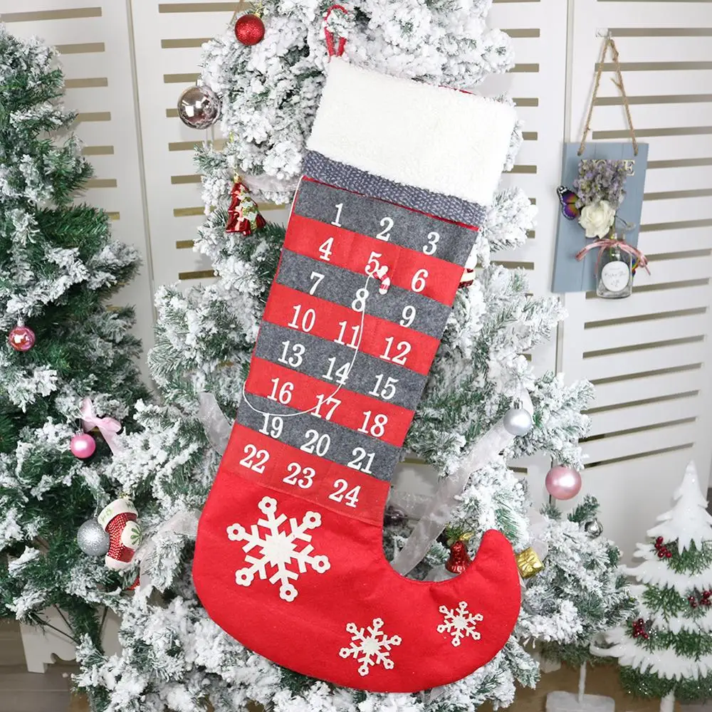 

Boots Christmas Advent Calendar Countdown Calendar Date 1-24 To Xmas Gift New Year Non-woven Christmas Stocking Hanging Decor
