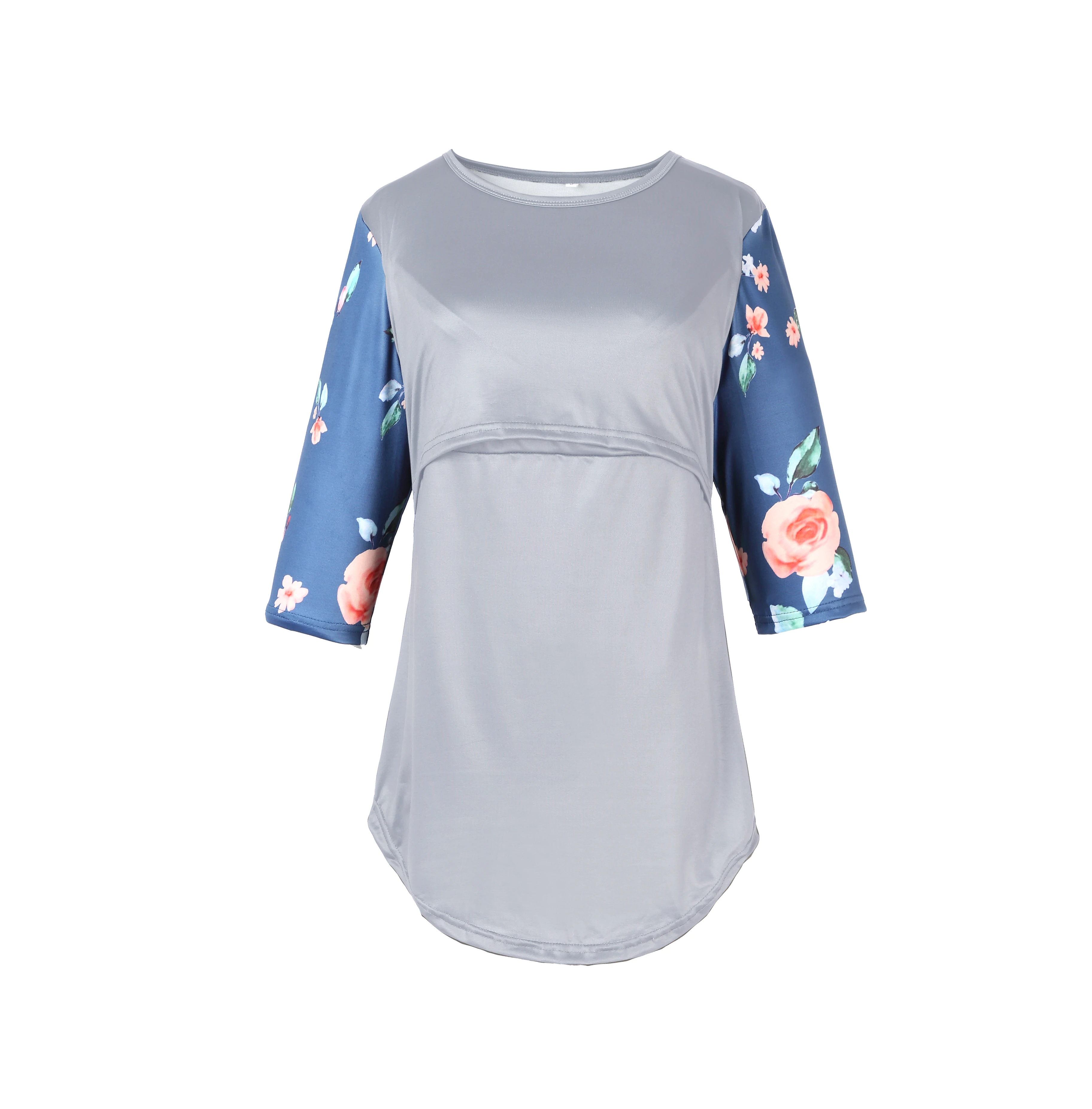 Новейшая модная женская футболка Imcute 2020 для кормления-Grey-S код - Цена: 342,40 руб.
