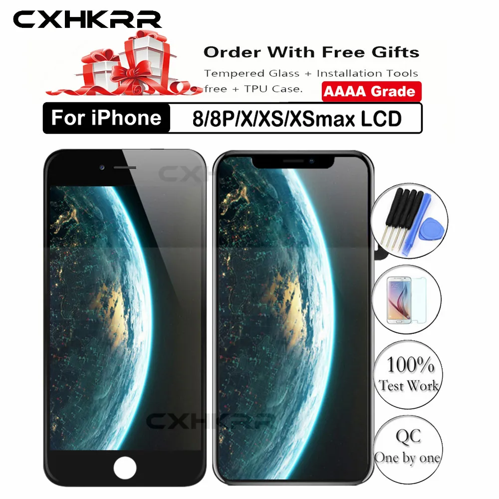 ЖК дисплей с 3D сенсорным дигитайзером в сборе для iPhone 6 6S 7 8 Plus экран 5 5S 5SE X XR XS MAX