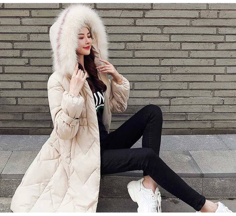 X-long parkas зимняя женская куртка-25 градусов тонкий толстый теплый зимний большой меховой воротник с капюшоном куртка пальто парки верхняя одежда куртка
