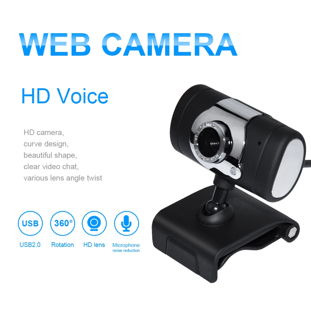 Веб-Камера USB Высокое разрешение веб-камера Веб-камера 360 градусов зажим для