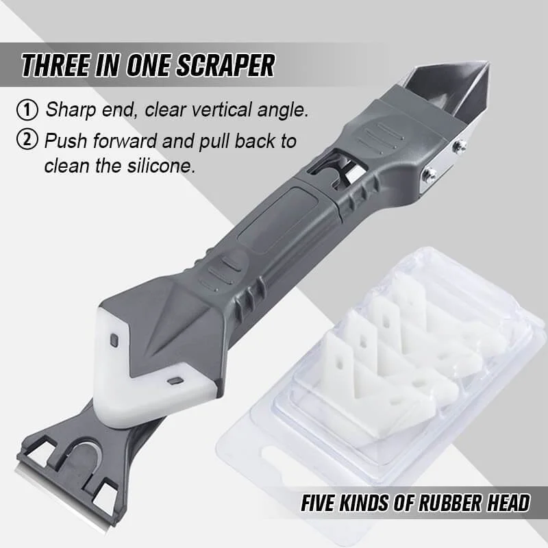 3 in 1 Silicone Caulking Tools, Glass Glue Corner Scraper Adhesive