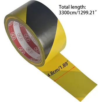 

4.8cmx33m High Strength Adhesive Sticker Black Yellow Safety Warning Floor Tape for Social Distancing