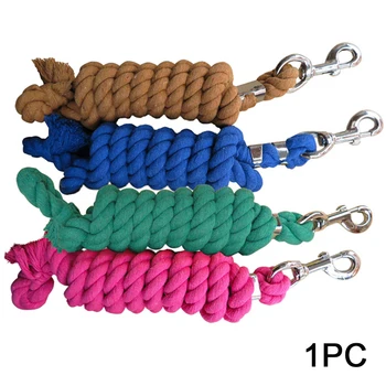 

Dog Halters Horse Lead Rope Weave Rein Equipment Durable Racing Cotton Blend With Snap Hook Braided Riding Training Equestrian