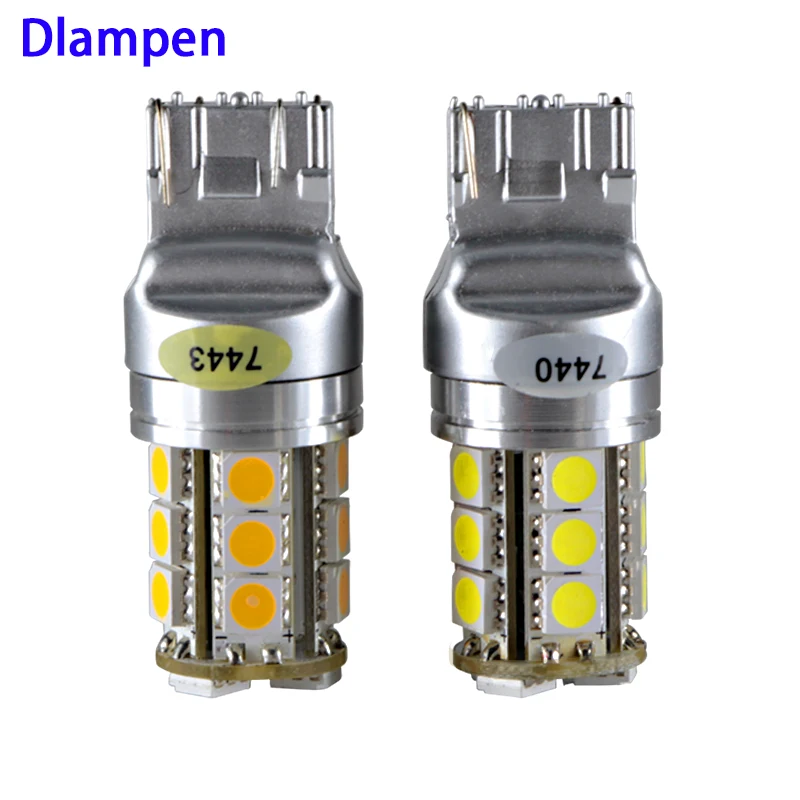 

2pcs 10v to 30v W21W T20 LED Bulbs Super 7440 7443 w21 5w 12v 24v 4W Auto Brake Stop Tail Light Turn Signals Reversing Lamp