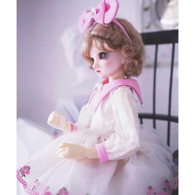 BJD кукла платье 1/4 1/6 1/3 Фея розовый BJD кукла платье+ украшение волос+ носки для 1/6 1/4 1/3 BJD кукла аксессуары кукольная одежда