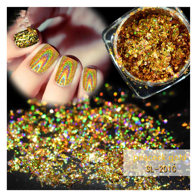 

Laser Powder Peacock Powder Peacock Brocade Powder Laser Golden Peacock Gold Powder Hot Selling Peacock Powder