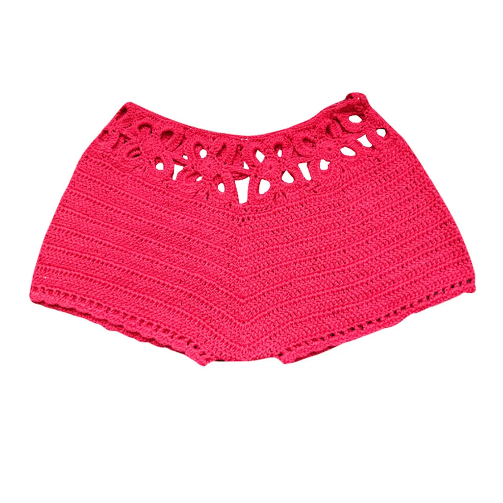 Swim Briefs Shorts Bikini Bathing suit Women's Pure Color Sexy Hollowing Out Weave Beach Boxer Shorts Pants Trousers#251207