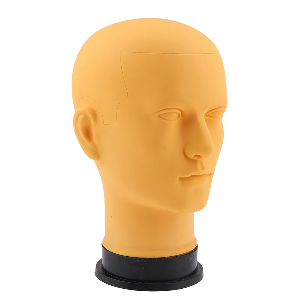 Lifelike Male Mannequin Head Display Stand Wig Making Makeup Practice Holder,Head Height: 12 Inches;Circumference: 21 Inches