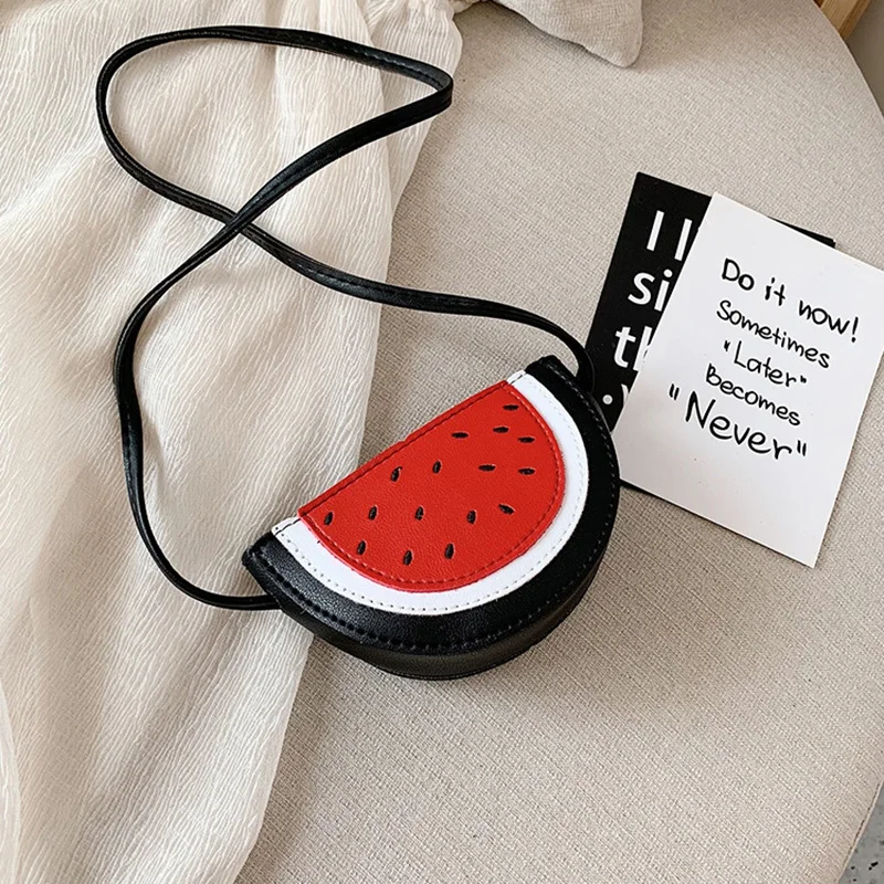 Cute Kids Girls Mini Coin Purse Cross Body Bag Novelty PU Watermelon Shoulder Bags For Baby Girl Messenger Bag Handbag Wallet