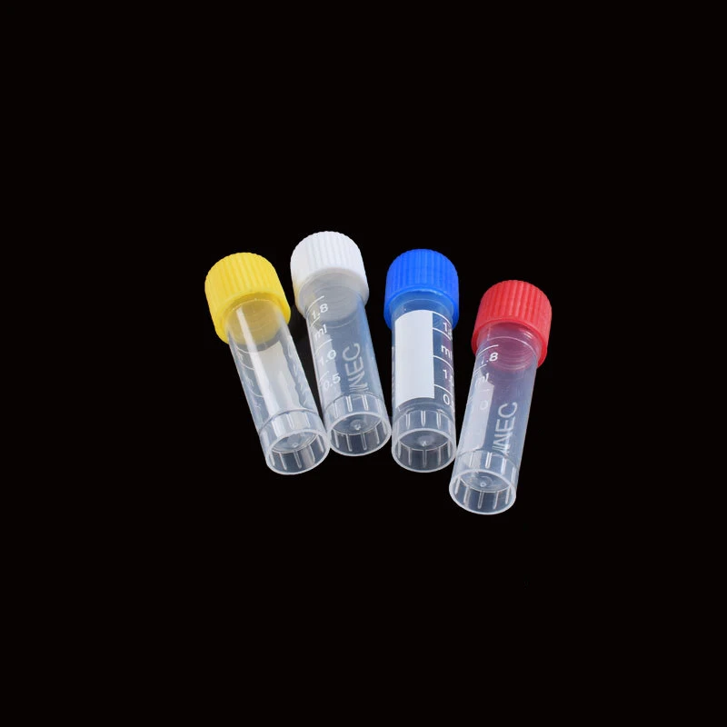 100pcs, 1.8ml laboratóriumi cryotube cryopreservation Mélyhűtés Metró Centrifuga csöves számára Laboratórium Taglalás vel Színes csavaros kupak