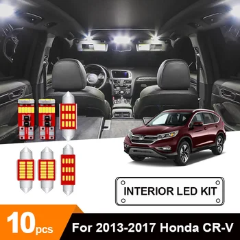 

10 x White Ice Blue Canbus Car LED License Plate Trunk Map Reading Dome Vanity Mirror Bulbs Package Kit For 2013-2017 Honda CR-V