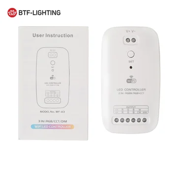 

DC9~24V RGBW/RGB+CCT 2 IN 1 WiFi LED Controller 5050RGBWW IOS/Android APP Controller RGBW Light Strip Controller 5 Channel 15A