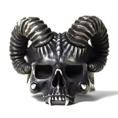 Onlysda Unique Silver Color 316L Stainless Steel Evil Skull Ring Mens Punk Rock  Biker Jewelry Dropshipping OSR289 3