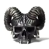 Onlysda Unique Silver Color 316L Stainless Steel Evil Skull Ring Mens Punk Rock  Biker Jewelry Dropshipping OSR289 3