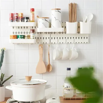 

Storage Rack Multi Function Organizer Home Accessories Spice Cup Wall Mounted Kitchen Bathroom Shelf