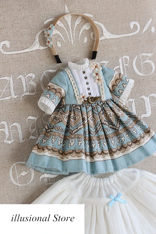 Модные BJD платье в стиле «Лолита» костюм для 1/6 шарнирная кукла супер доллфи аксессуары для куклы платье+ hairhoop
