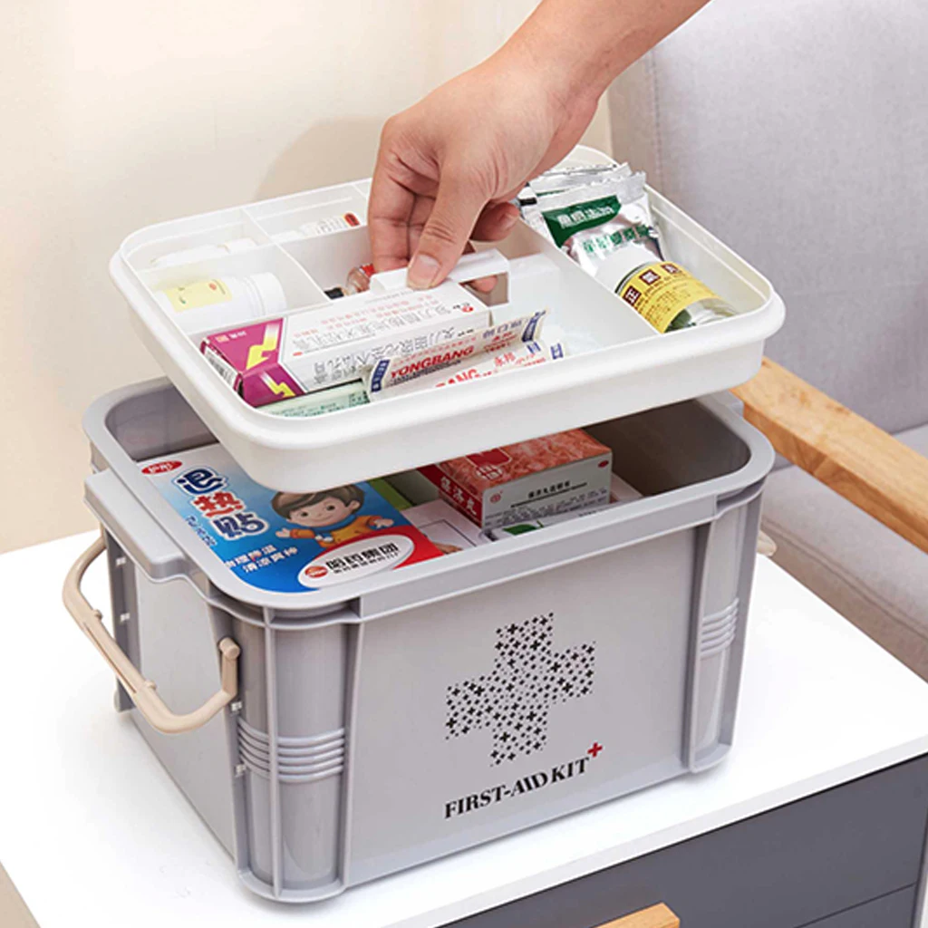 

First Aid Kit Medical Box Plastic Storage Box Multi-Layer Storage Box Medicine Box Household Medicine Box First Aid Kit Outdoor