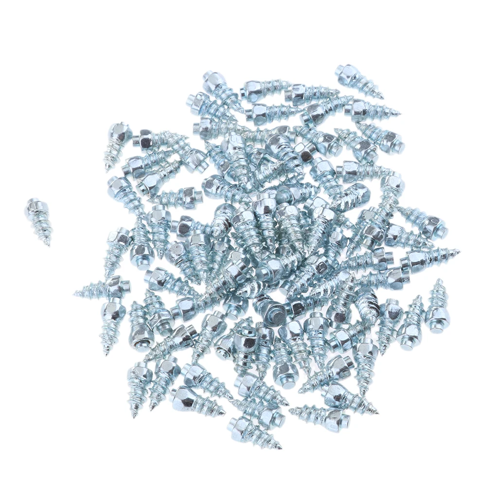 100pcs 9mm Bikes Scooters Non-slip Screw Stud Wheel Tyre Snow Tire Spikes Trim Auto Accessories