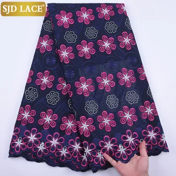 

SJD LACE Embroidery African Dry Lace Fabric With Stones Swiss Voile Lace In Switzerland Tulle Cotton For Nigerian Wedding A2073