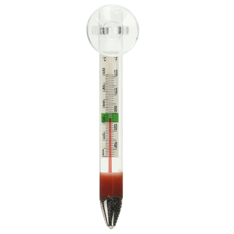 

Thermometer Aquarium Glass Tube Freshwater Saltwater Aquarium Fish Temperature Submersible Suction Aquariums Tank Decor Function