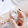 OUPAI 2022 New Arrival White Ceramic Watch Women Simple Fashion Waterproof Luxury Watch Lady Diamond Cut Ceramic Double Calendar ► Photo 2/6