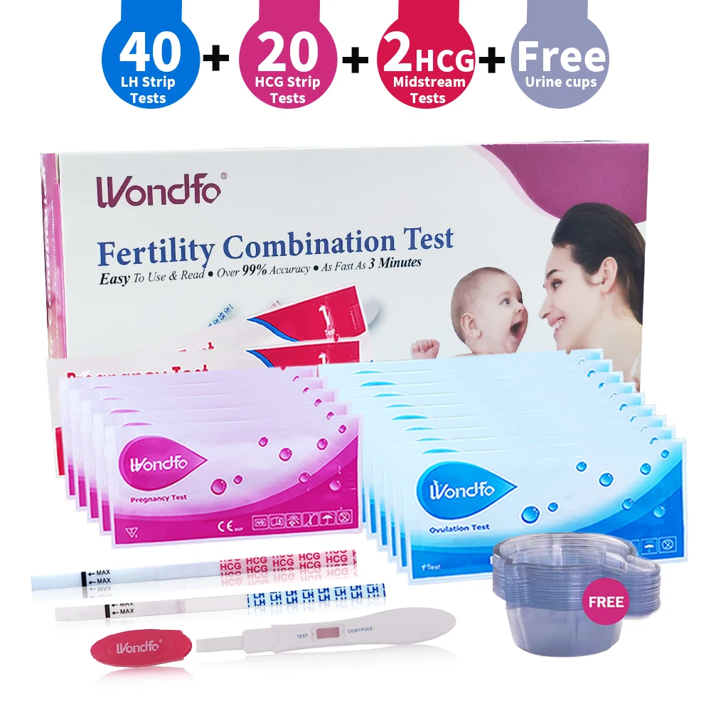 Wondfo 40 шт. тест на овуляцию+ 20 шт. тест на мочу для беременных+ 2 шт. тест на мочу для беременных Средний тест s комплекты с мочой чашки