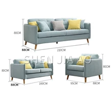 1PC Single Position Modern Fabric Sofa Apartment Living Room Leisure Nordic Style Sofa Single Combination Cotton Material Sofa