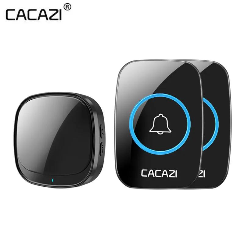

CACAZI intelligent USB wireless doorbell 110db 60 rings 5-level 300M doorbell A10 waterproof touch button LED light 2021