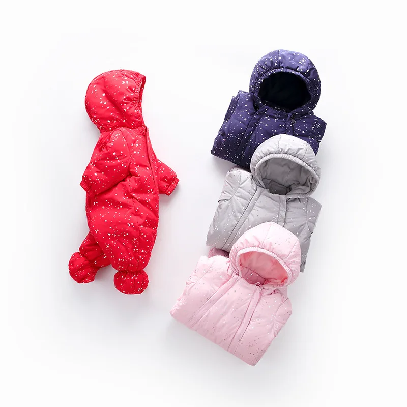 

Infant Baby Boys Girls Outwear Cute Conjoined Down Jacket 2019 Newborn Baby Winter Warm Rompers Fashon Hoodie Thickening Clothes