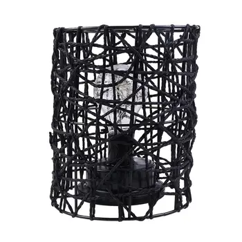

Lantern Shape LED Night Light Black Iron Bedside Lamp Energy Save Wedding Bedroom Decorative Ornament Battery Lighting