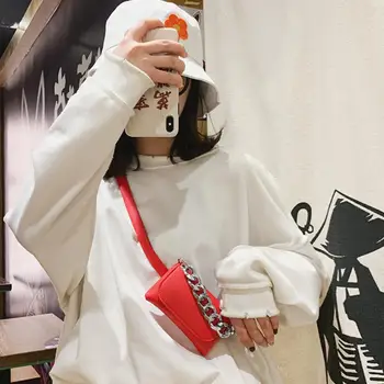 

Mini Chain Tote bag 2020 Fashion New Quality PU Leather Women's Designer Handbag Solid color Belt bag Shoulder Messenger Bag