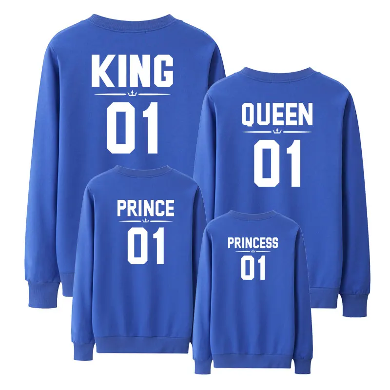 King queen 01; Одинаковая одежда для всей семьи; для папы, мамы, дочки, сына, мамы и меня; толстовка; Детские хлопковые уличные комплекты с надписями