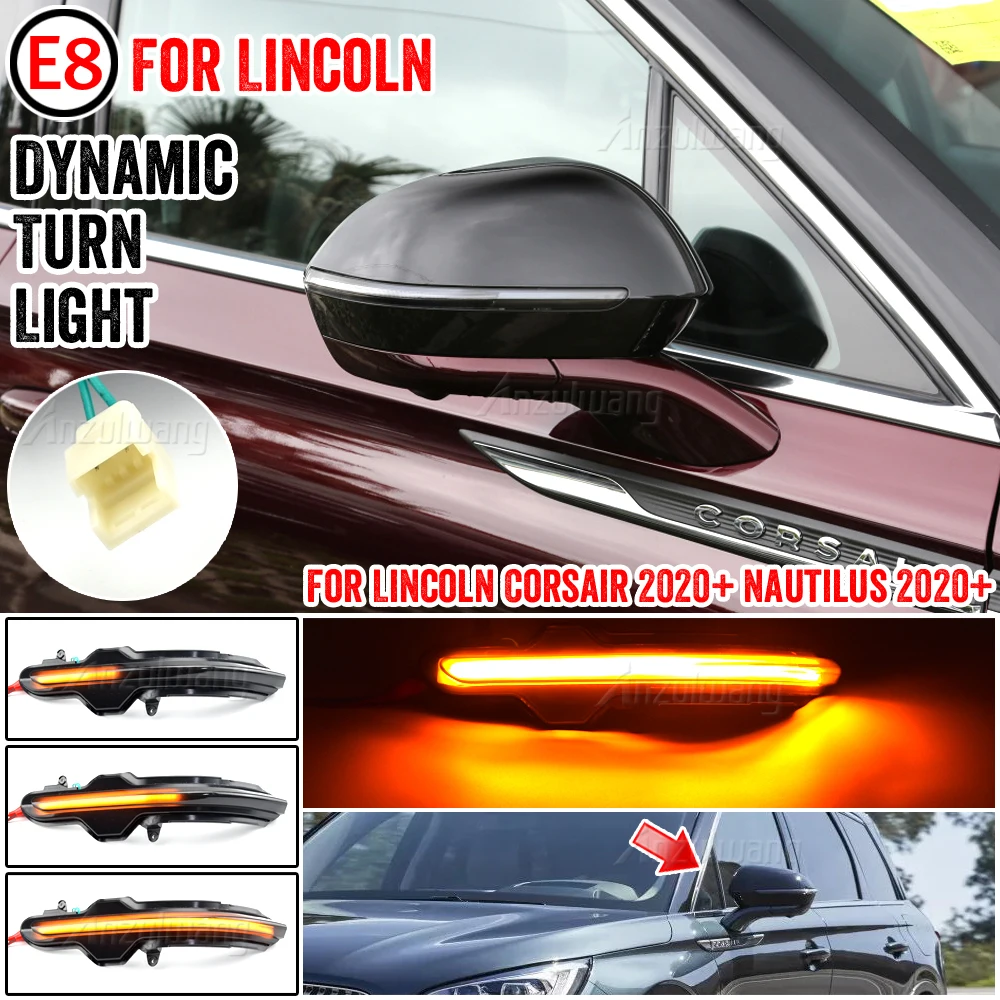 Pair LED Dynamic Turn Signal Light Lamp Rear Side Wing Mirror Sequential Indicator For Lincoln Corsair Nautilus 2019 2020 2021 | Автомобили