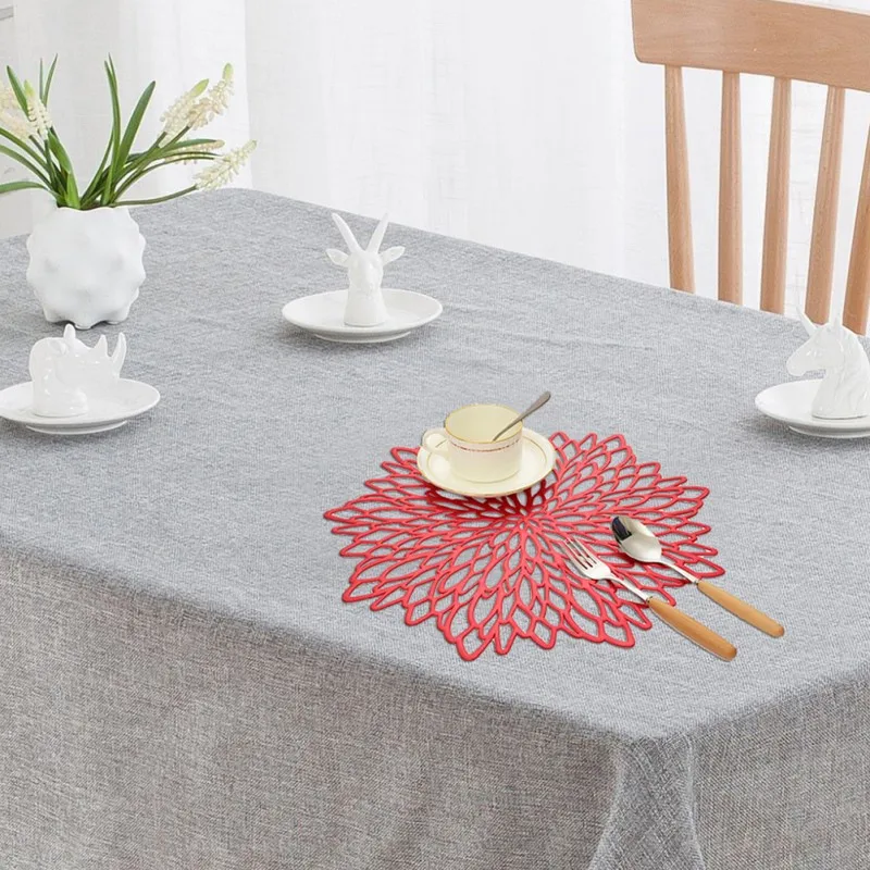 

1pcs Rose PVC Placemat Table Decoration Table Mat Furong Flower Placemat