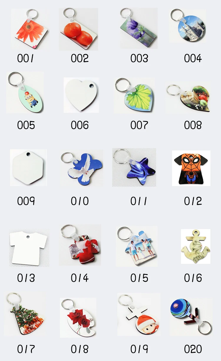 Factory Price！！ 100pcs/lots Blank Sublimation MDF Key Rings Tags Keychain DIY Gift Printing Sublimation Ink Transfer Two Sides factory price！！ 100pcs lots blank sublimation mdf key rings tags keychain diy gift printing sublimation ink transfer two sides