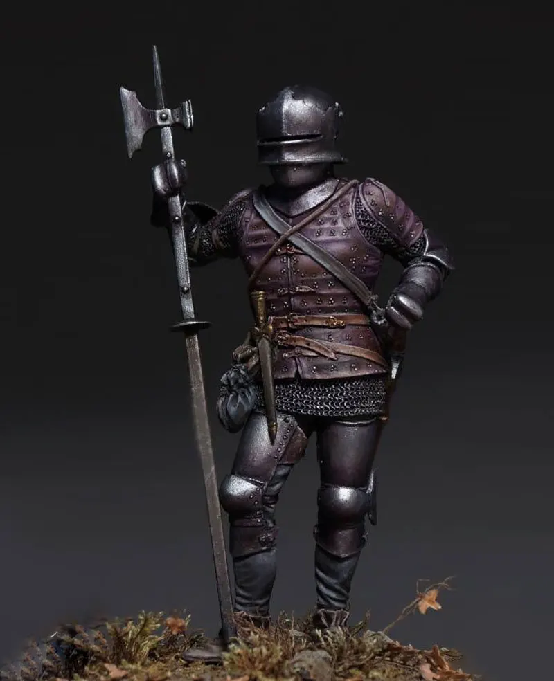 

Simulation 1/24 Scale Medieval Warrior Miniatures Scene Unpainted DIY Assembling Static 75MM Male Figure Resin Model Kits