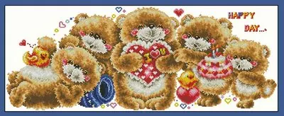 

NN xiaoyi cotton self-matching cross stitch Cross stitch RS cotton comes with no prints DOME_110113_ A happy bear