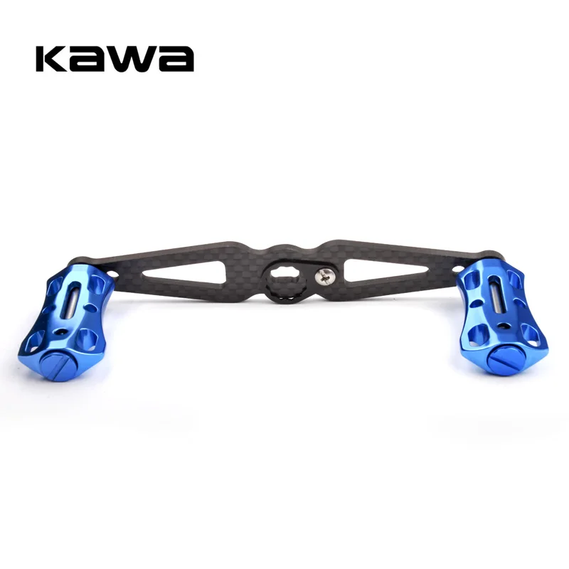 Kawa1pc Fishing Reel Handle Carbon Fiber Handle With Alloy Knob Rocker Accessory Hole size 8X5/7x4mmm Suit for A / D /S
