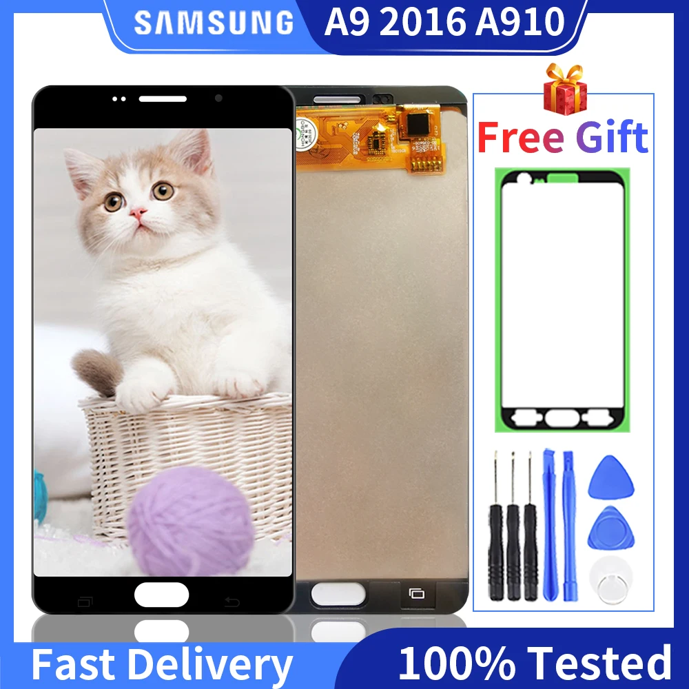 100% протестированный ЖК-дисплей для Samsung Galaxy A9 Pro 2016 A910 сенсорный экран дигитайзер