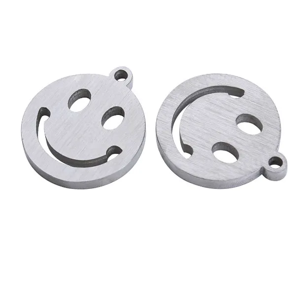 

6pcs/lot 14.3mm stainless steel smile Connector Metal Alloy Pendant For DIY bracelet Jewelry Making d3s