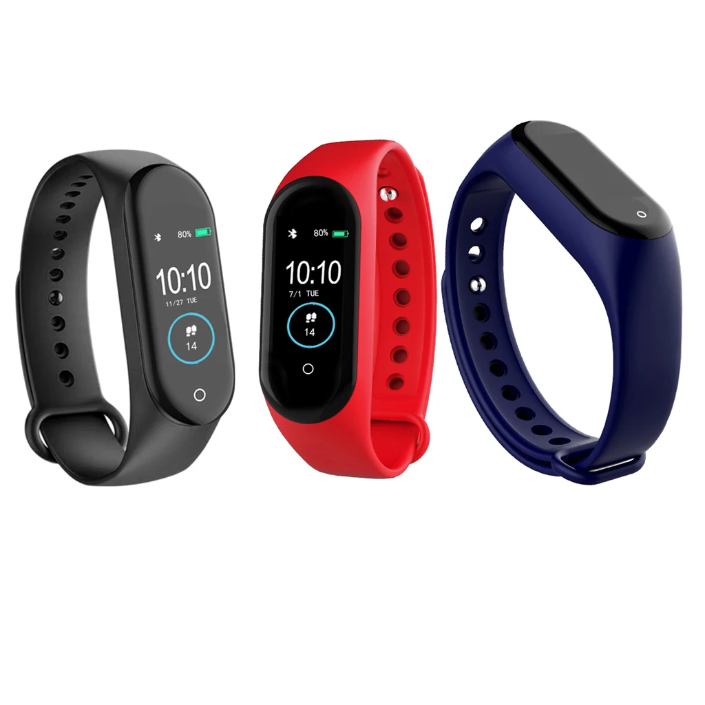M4 Smart Sports Pedometers Watch Heart Rate Blood Pressure Fitness Tracker For Android IOS