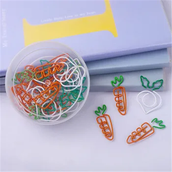 

20pcs Mini Cartoon Cute Fruit Carrot Paper Note Ice Cream Pea Metal Clip Decoration office stationery