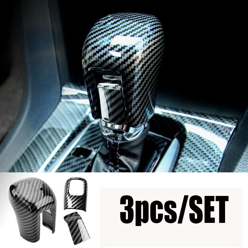 

For Honda Civic 10th 2016 2017 2018 2019 2020 2021 ABS Carbon Fiber Interior Gear Shift Knob Head Trim